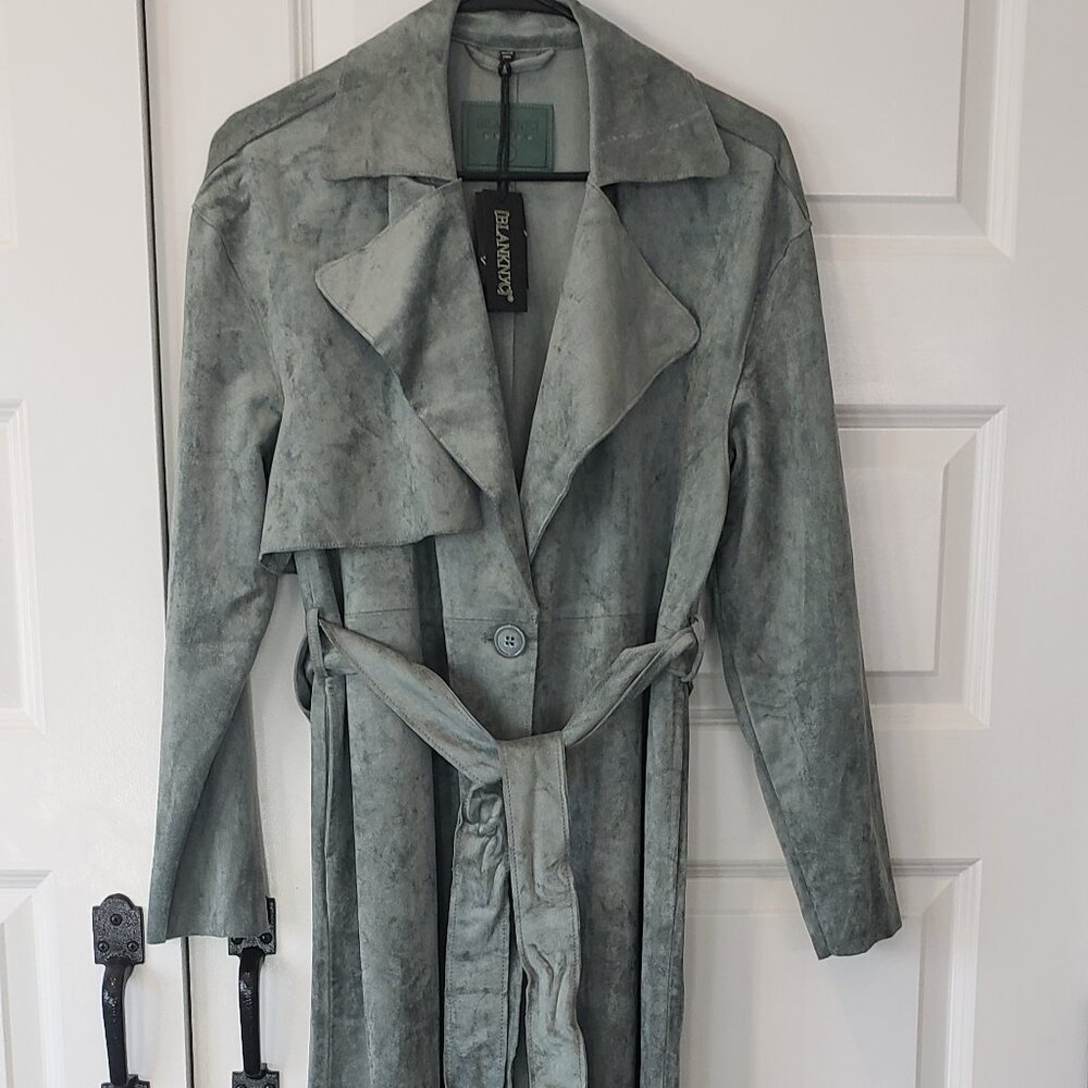 NWT: Blank NYC Vegan Suede Trench Size Small - Picture 8 of 10